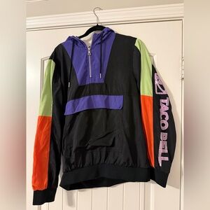 VTG Style Taco Bell Colorblock Windbreaker | Retro 90s Pullover | Purple Orange